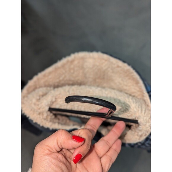 aeropostale Size Small Blue Plaid Flannel Bomber Wool Blend Coat With Hood - Picture 6 of 9